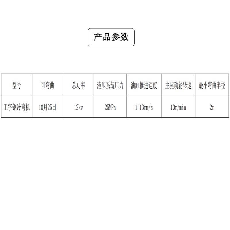 工字钢冷弯机详细参数:3,液压系统采用先进液压元件,及其独特的液压