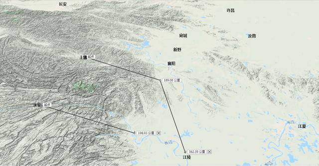 上庸地区地处群山环绕之中,到达江汉地区最快的路径是水路,但是水路通