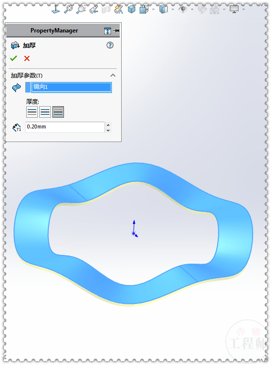 用SolidWorks方程式画一个波形弹簧垫圈_镜像