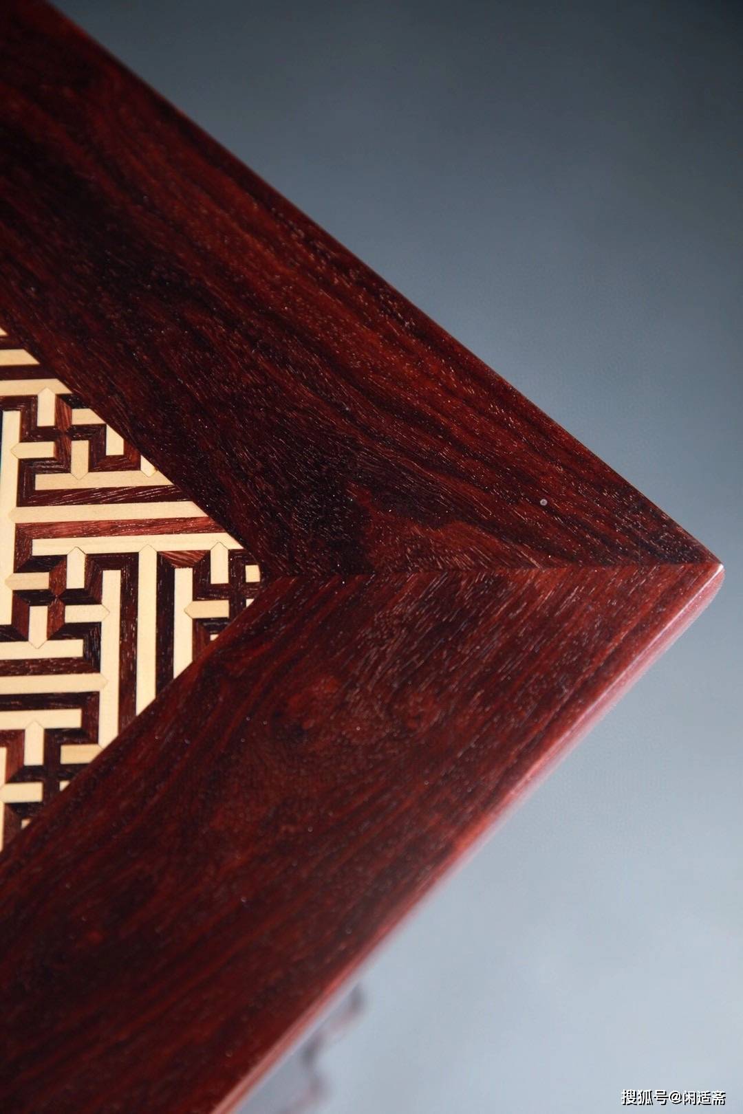 复刻艾克收藏款万字锦地纹平头案小叶紫檀家具