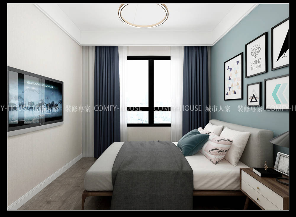 三箭瑞景苑三室两厅简约风格装修效果图