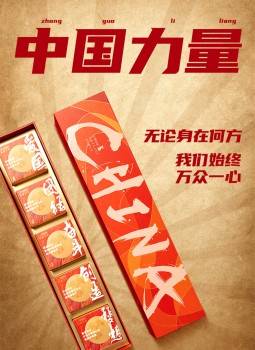 汲取中国传统书法形式书写的英文china(中国),遒劲的笔触将中国精神