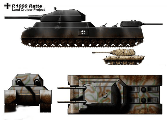 二战时,德国的秘密计划,p1000型鼠式陆地坦克
