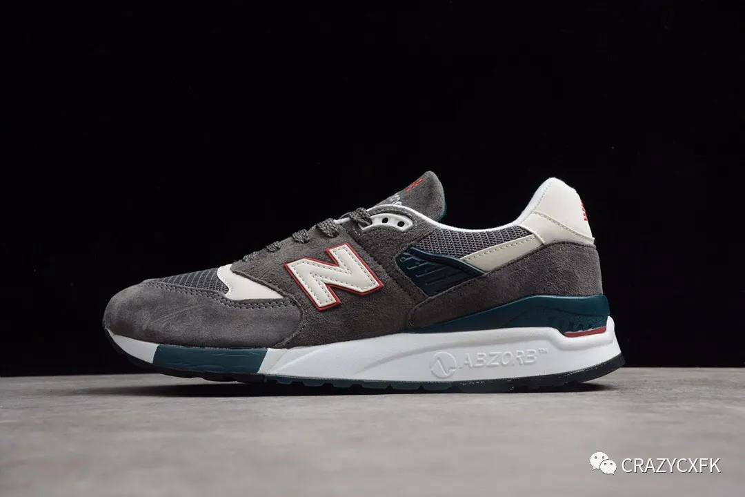 新百伦灰白橙 new balance m998cr 美潮慢跑鞋