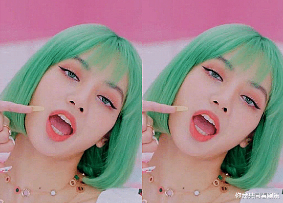 原创lisa的"绿发造型"火了,看清她生图下的长相,不愧是真人芭比