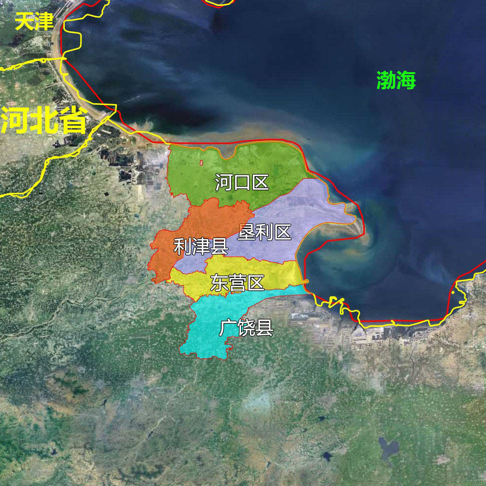 7张地形图,快速了解山东省东营各市辖区县