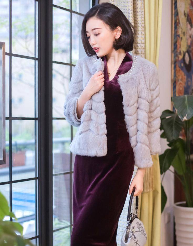 原创旗袍皮草秋冬这样穿高贵奢华的名媛范