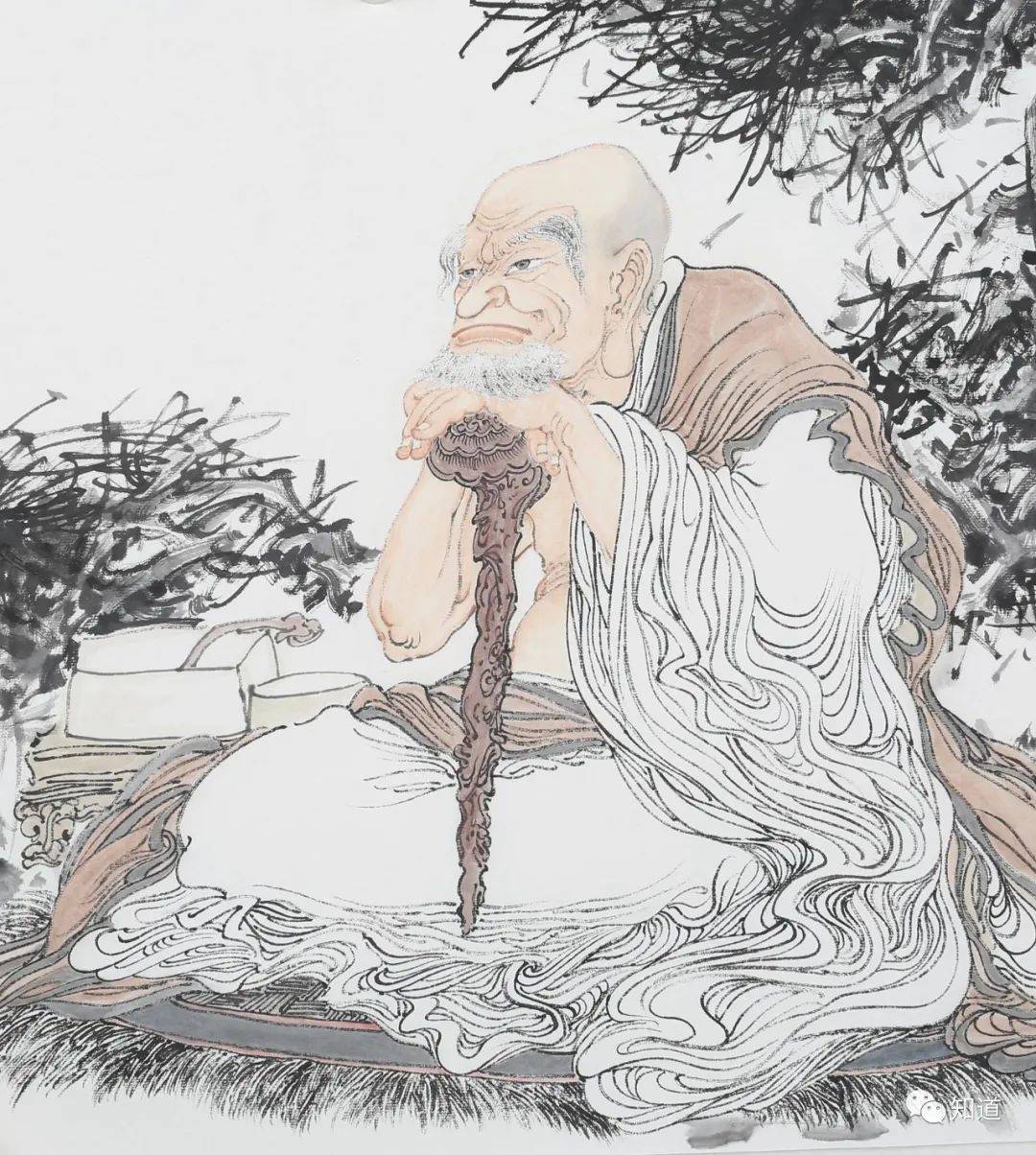 知道书画|李震作品 《静思罗汉》_手机搜狐网