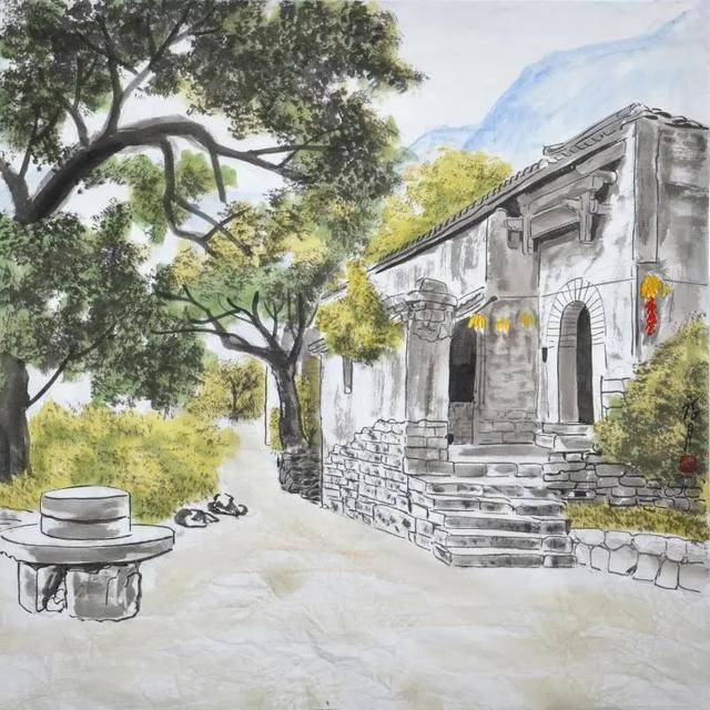 胡诗月脱贫攻坚系列国画展示