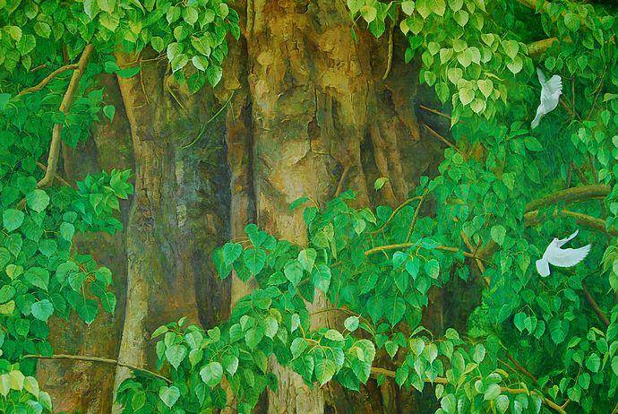 世界上"最大"的油画!宽50米高30米,50余人创作了近半年_菩提树