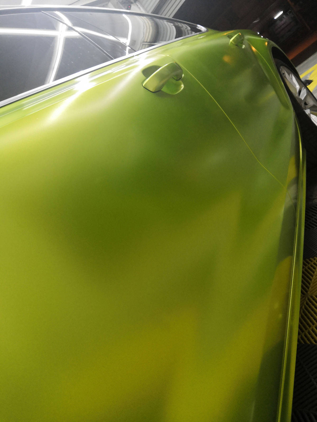 奥迪rs7车身改色电光荧光绿rg瑞集改色膜福建泉州