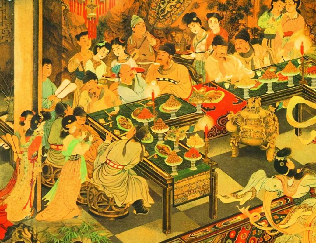 古代大户人家吃饭图片