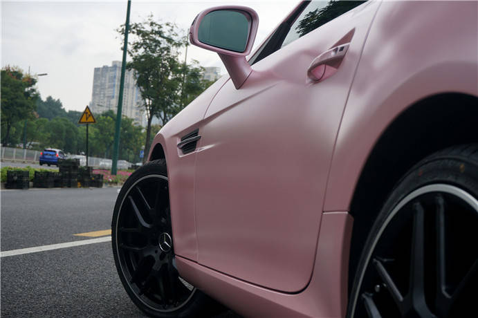 奔驰slk 电光樱花粉 汽车改色 唯美的樱花 浪漫的小女人 长沙改色贴膜