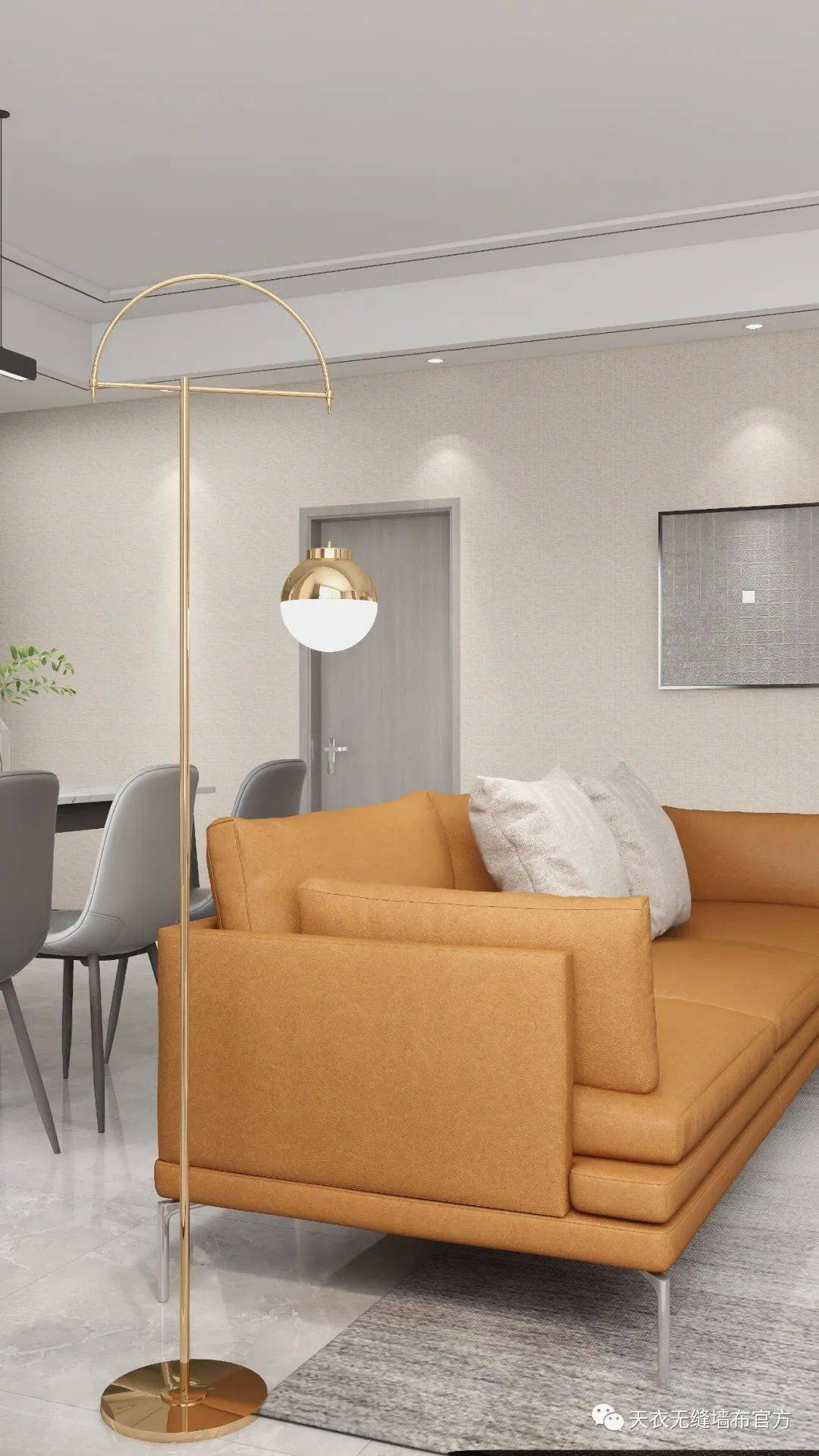 天衣无缝热烫墙布让温馨质朴的古巴沙打造时尚轻奢空间