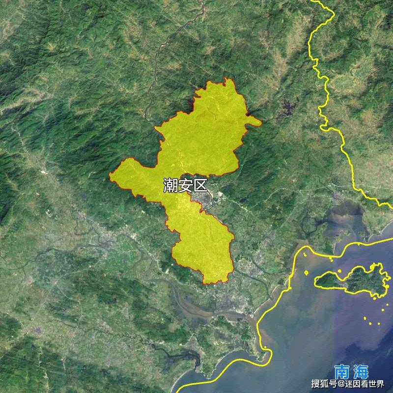 原創5張地形圖快速瞭解廣東省潮州市轄的3個區縣