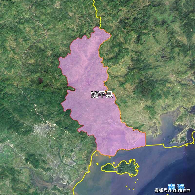 5张地形图,快速了解广东省潮州市辖的3个区县