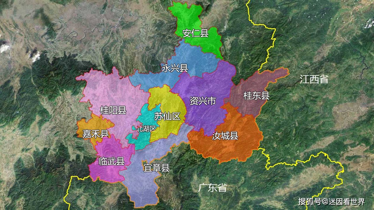 13张地形图,快速了解湖南省郴州市的11个市辖区县市