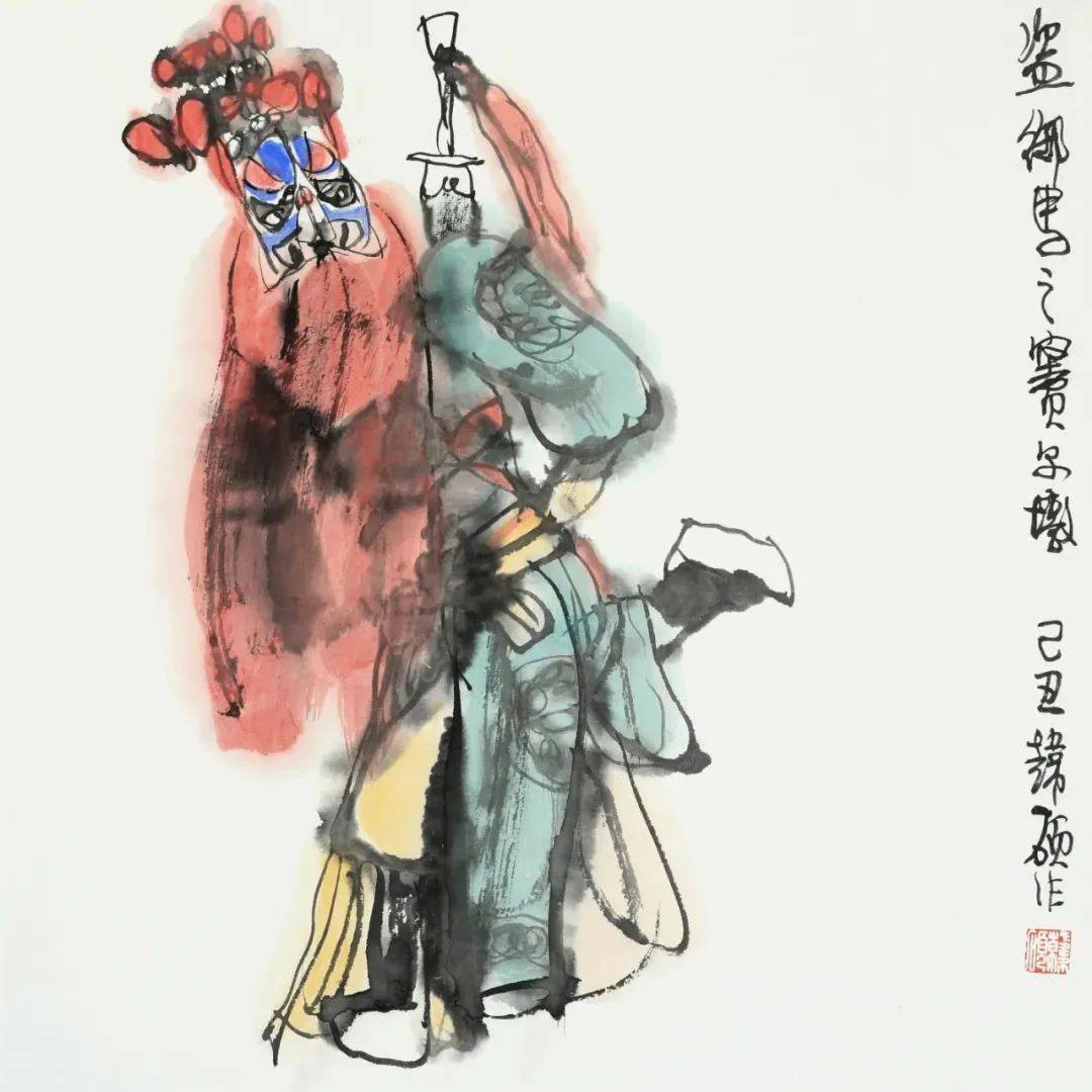 画中有戏,戏画有意今天请您欣赏韩硕的戏曲人物画