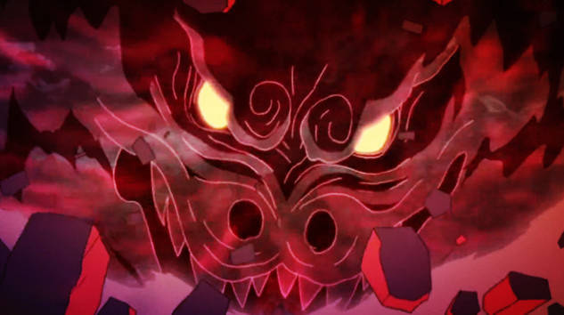 天碍震星这是斑复活后为我们展现的一个超级忍术,他利用须佐能乎结印