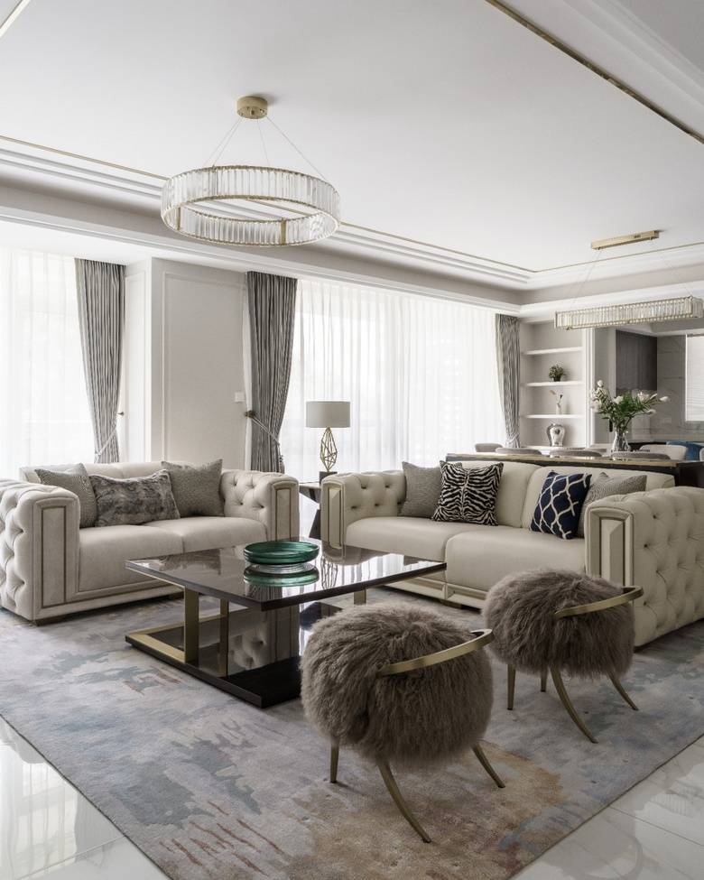 夫妻俩买下250㎡大平层装修成白色轻奢风很高级室内敞亮大气