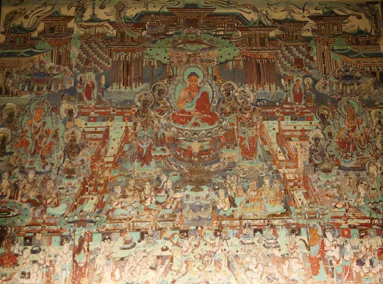 " 莫高窟,俗称千佛洞,坐落在河西走廊西端的敦煌,位于敦煌市东南部25