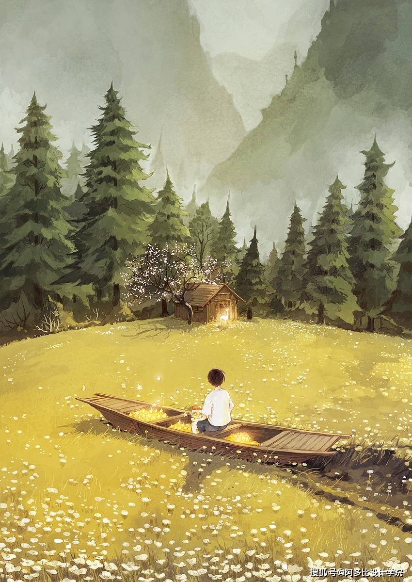 治愈系插画分享,每一张都有娓娓道来的故事.