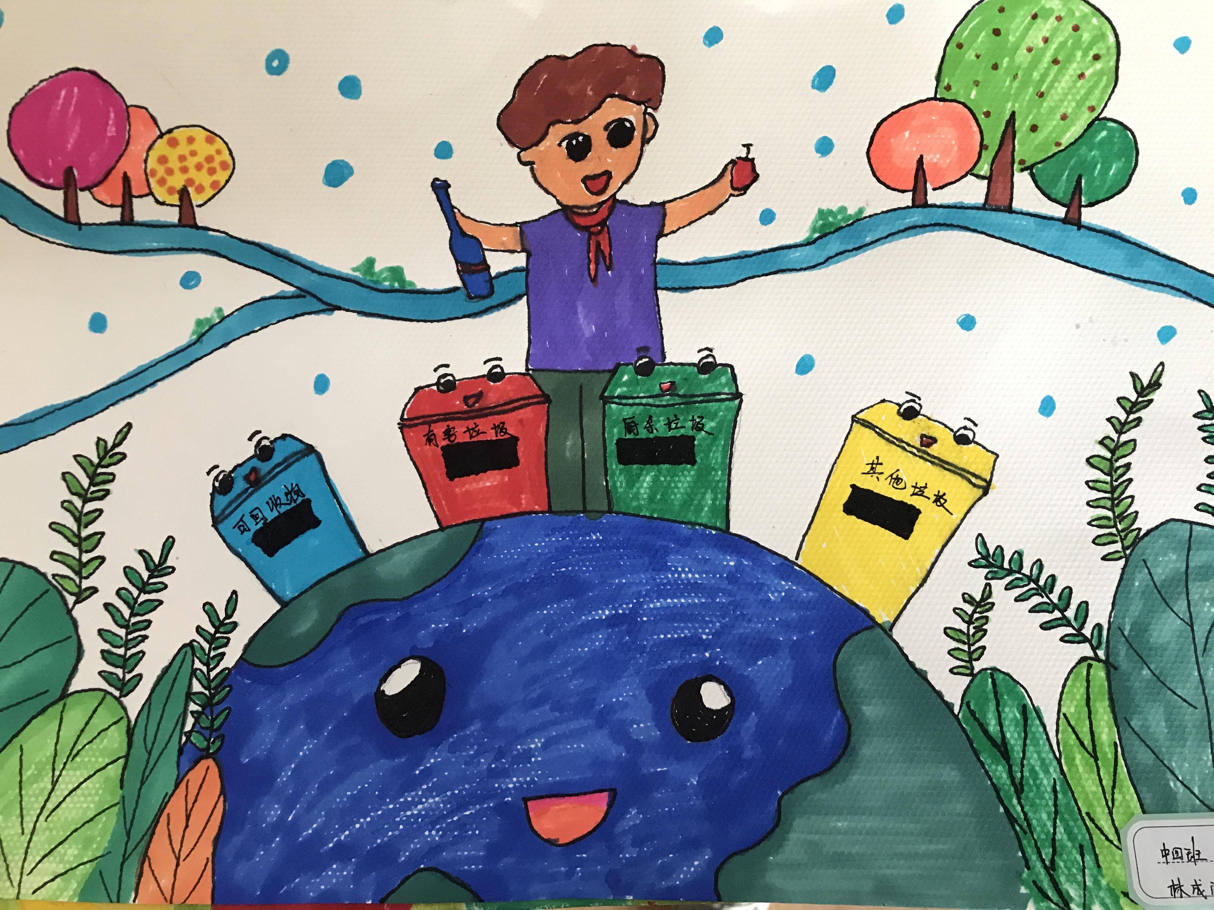 幼儿园绿色环保主题画图片