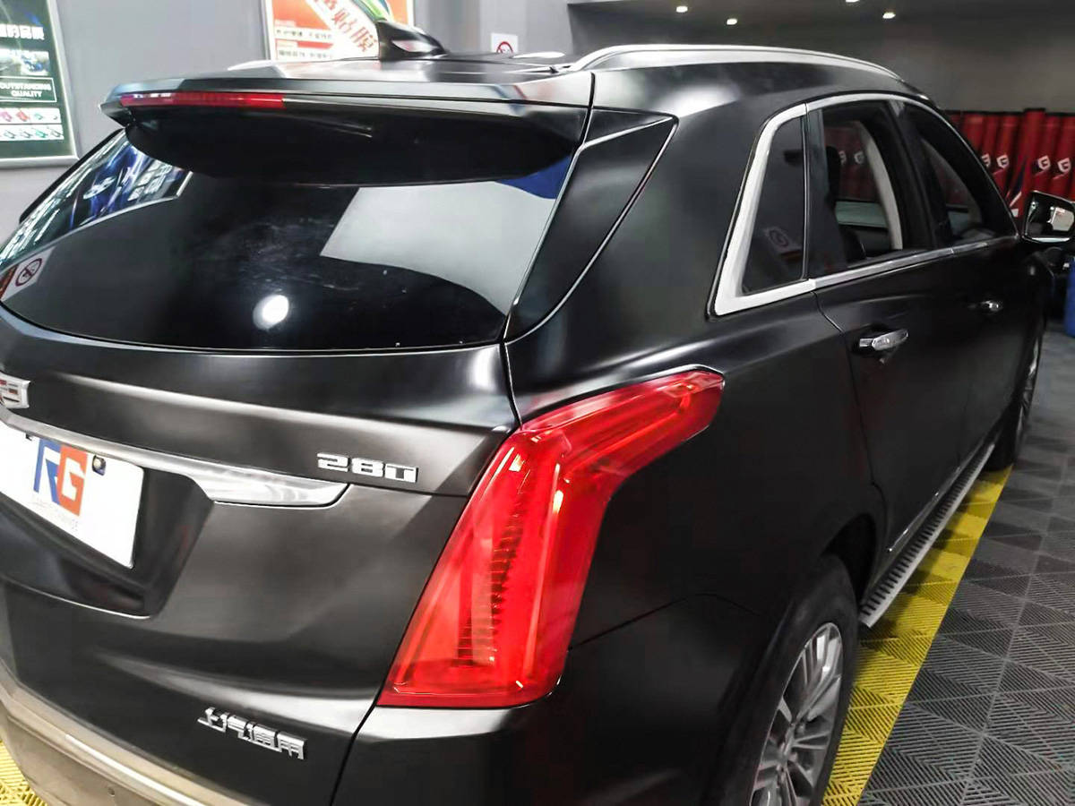 凯迪拉克xts车身改色电光黑rg瑞集改色膜湖南岳阳