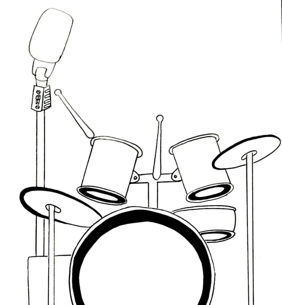 架子鼓的简单画法图片