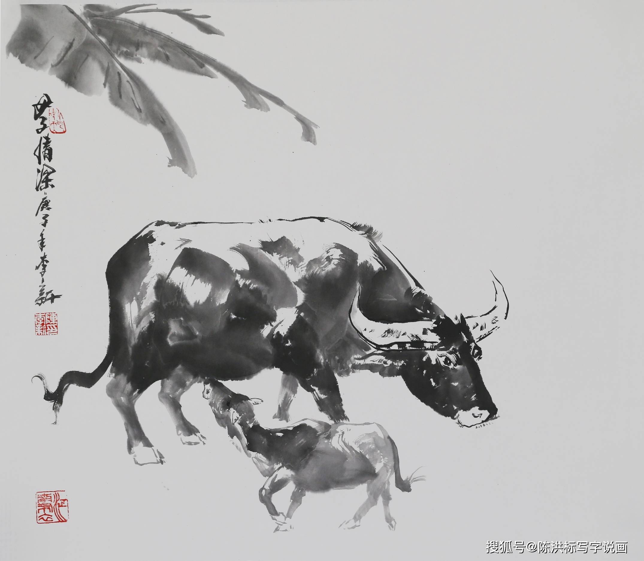 原创牛年台历不爱历代名家名作却爱他画的牛因他画的牛眼含深情