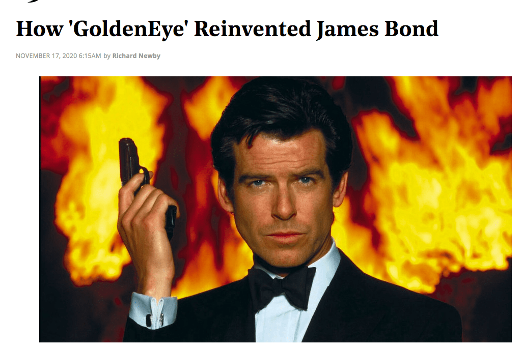 《007之黄金眼》将通过3d方式重映,让詹姆斯·邦德进入家庭影院