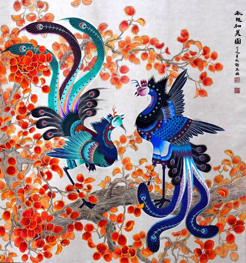 凤阳非遗600年凤画浴火重生,工艺色彩具有7种形象堪