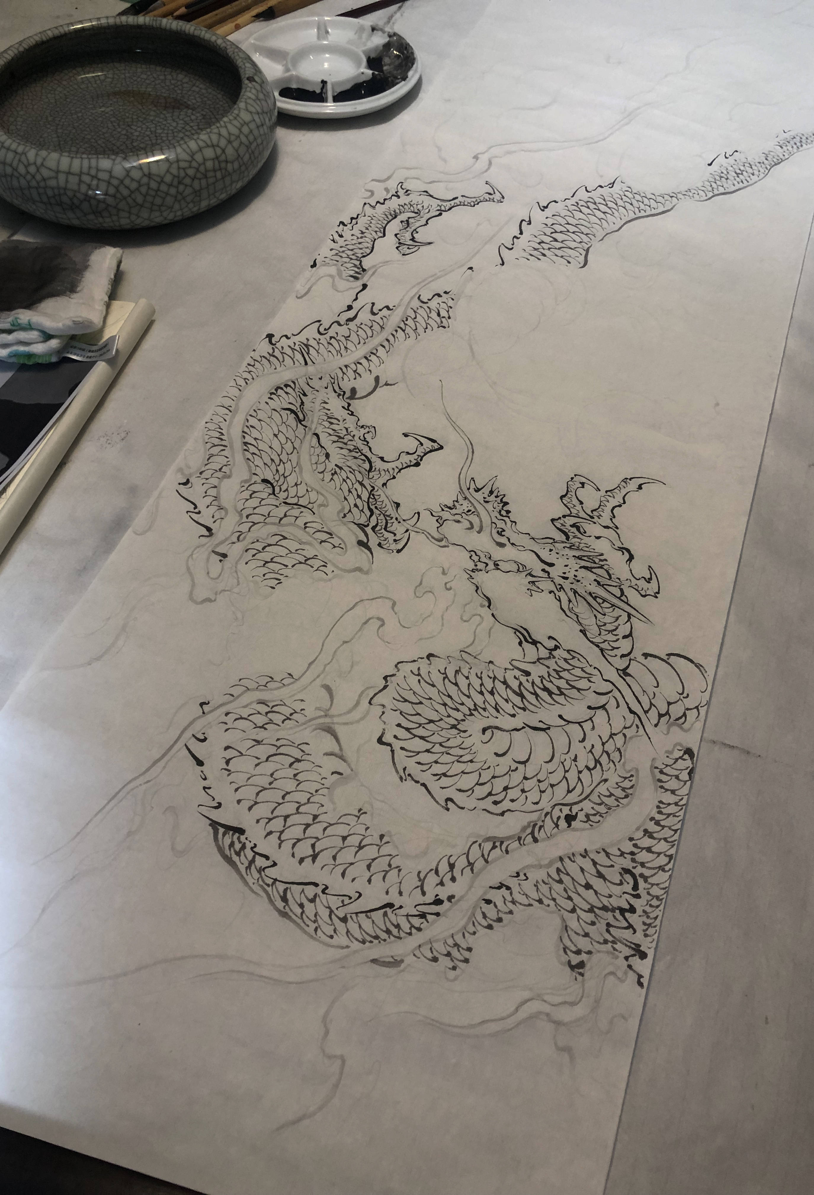 国画龙图中国龙纹水墨龙图设计龙图手稿画龙方法画龙六步中国龙图腾