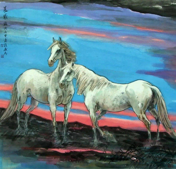 乐毅画马当代画马名家张乐毅作品欣赏