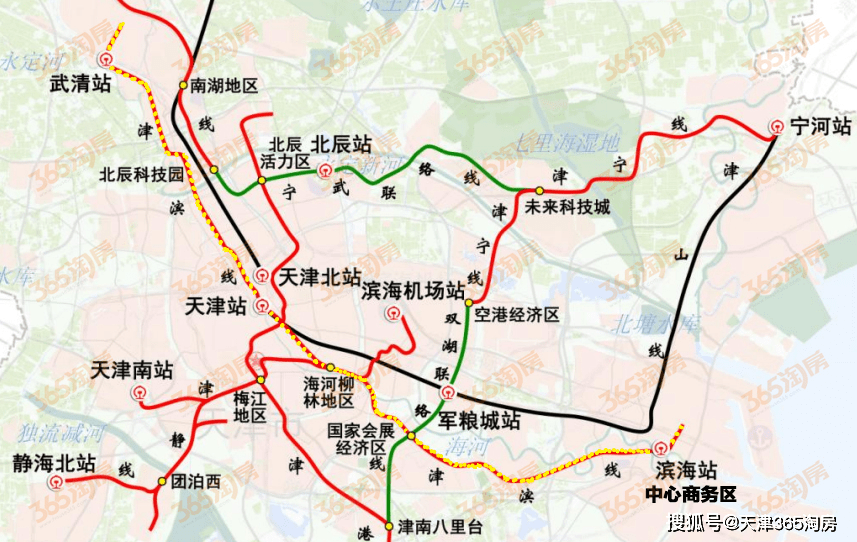 除了地铁9号线,津滨线,还有z2线也可以连通中心城区和滨海新区.