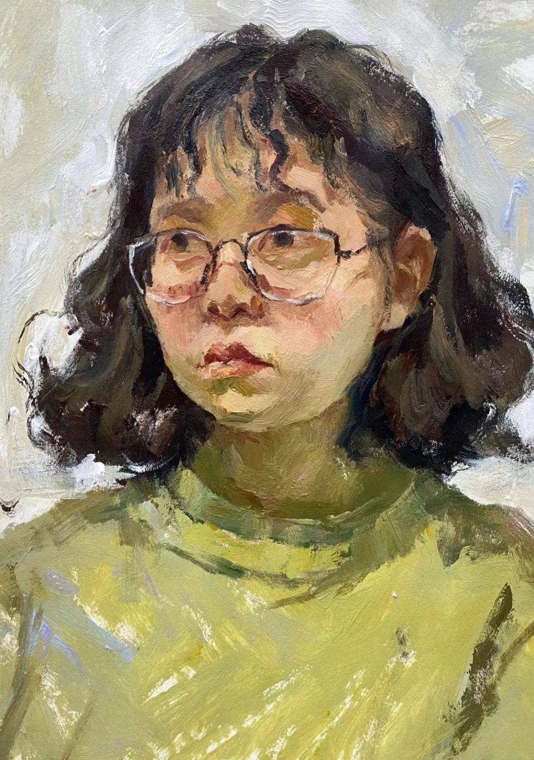 《花衣女青年色彩头像》《黄衣女青年色彩头像》