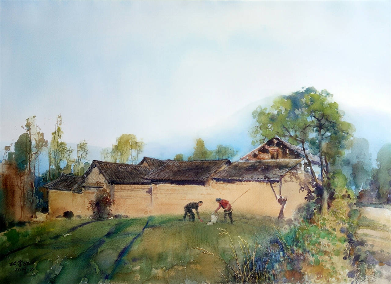 在这组水彩画里,读懂大理_洱海