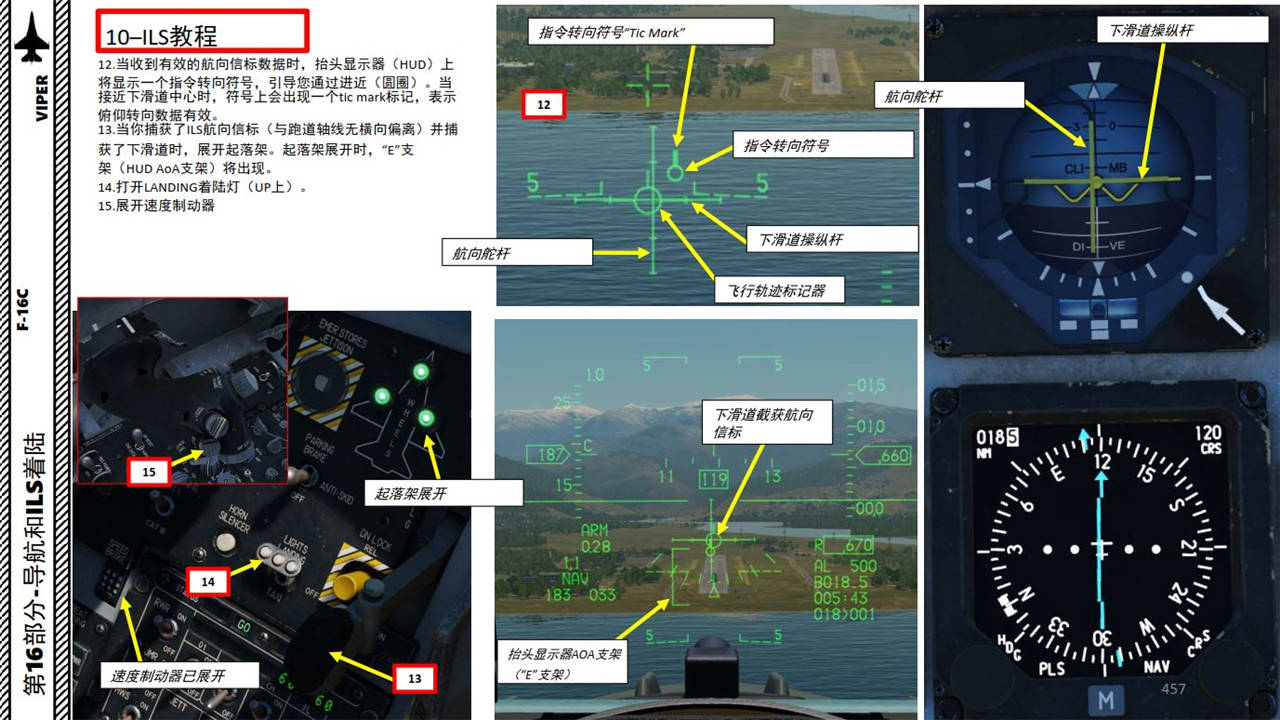 dcs f-16cm战斗机 中文指南 16.9ils仪表降落系统教程