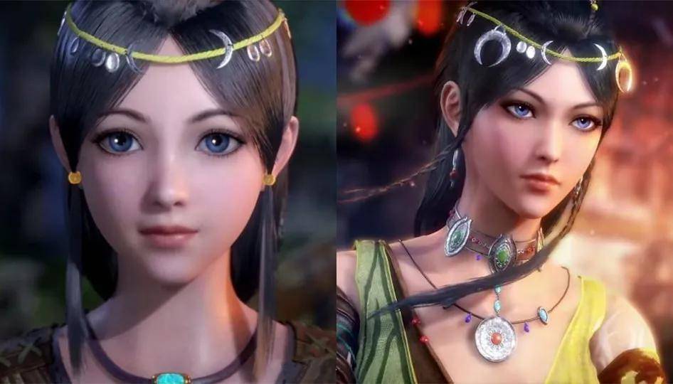 2,阿岚田言的幼年时期,脑袋后面梳着双马尾,身上穿着有菊花花纹的白色