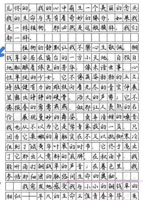 原創中學學霸的期中考試滿分作文,不僅文采飛揚,而且字跡堪比教科書