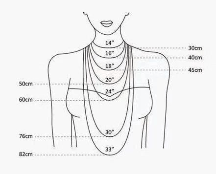 50cm项链长度示意图图片