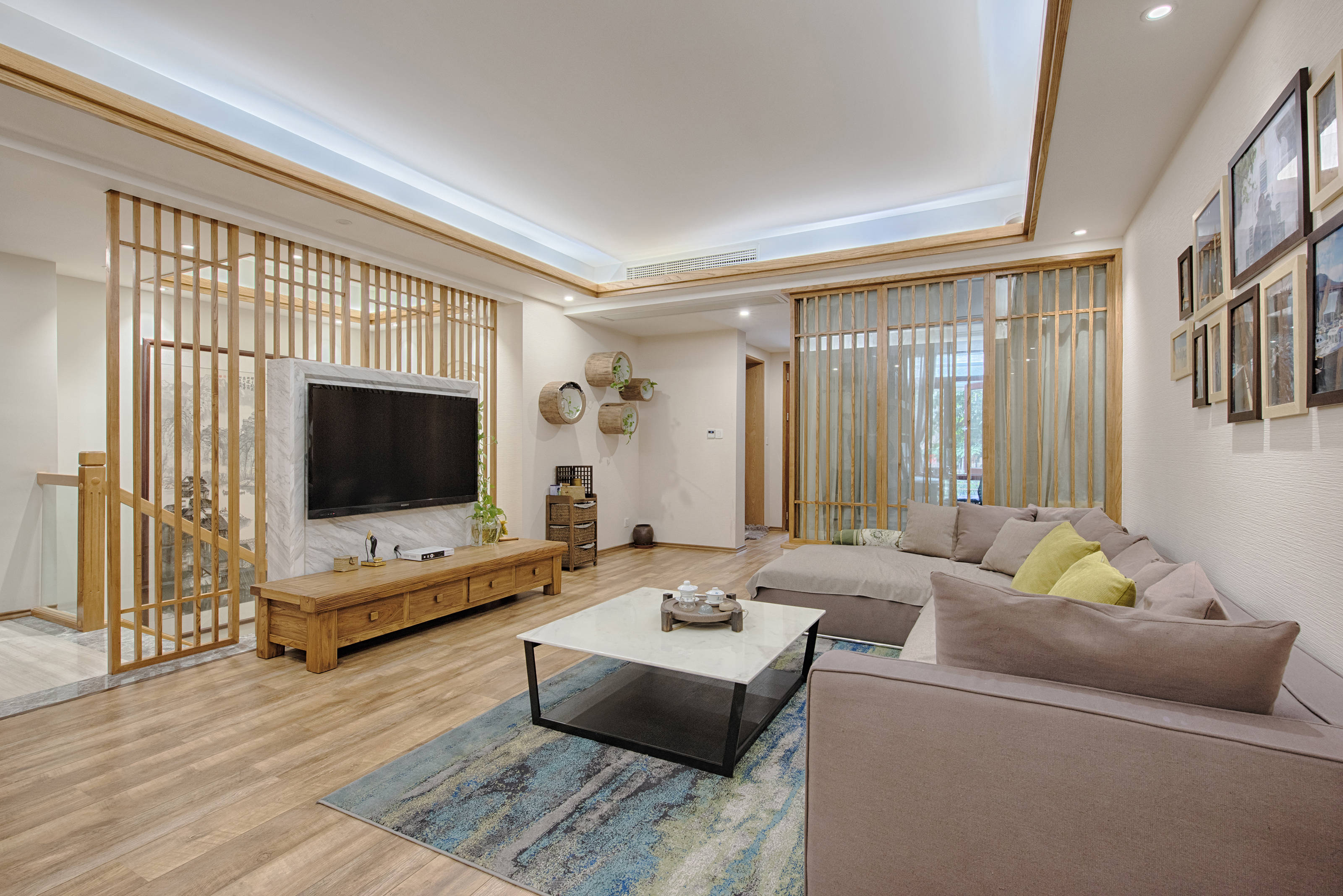 刘敏作品:480m实木禅意别墅,一层变两层,自然和谐的家