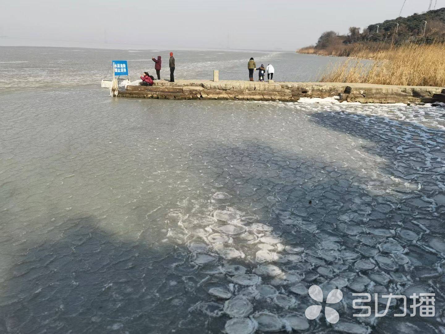 百余名游客太湖冰上走 度假区交警紧急劝离