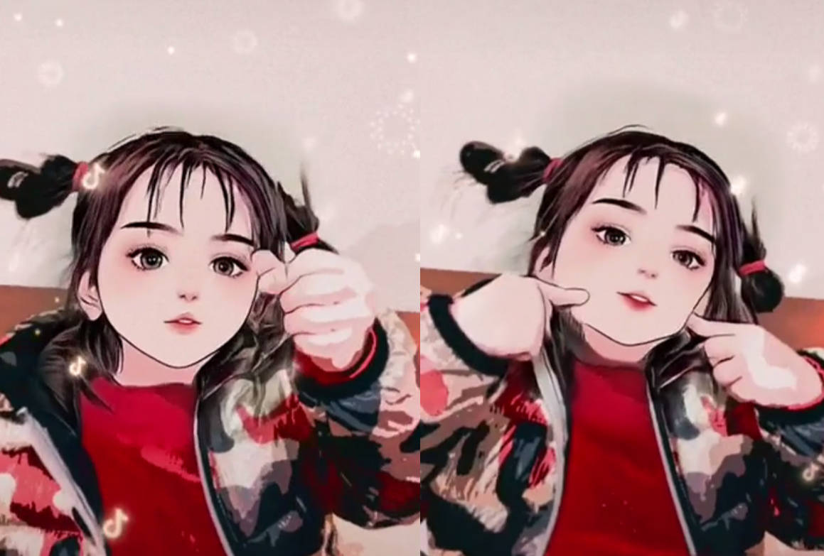 原创方媛罕见晒女儿漫画脸,c宝扎啾啾辫笔芯卖萌,俊俏模样撞脸妈妈