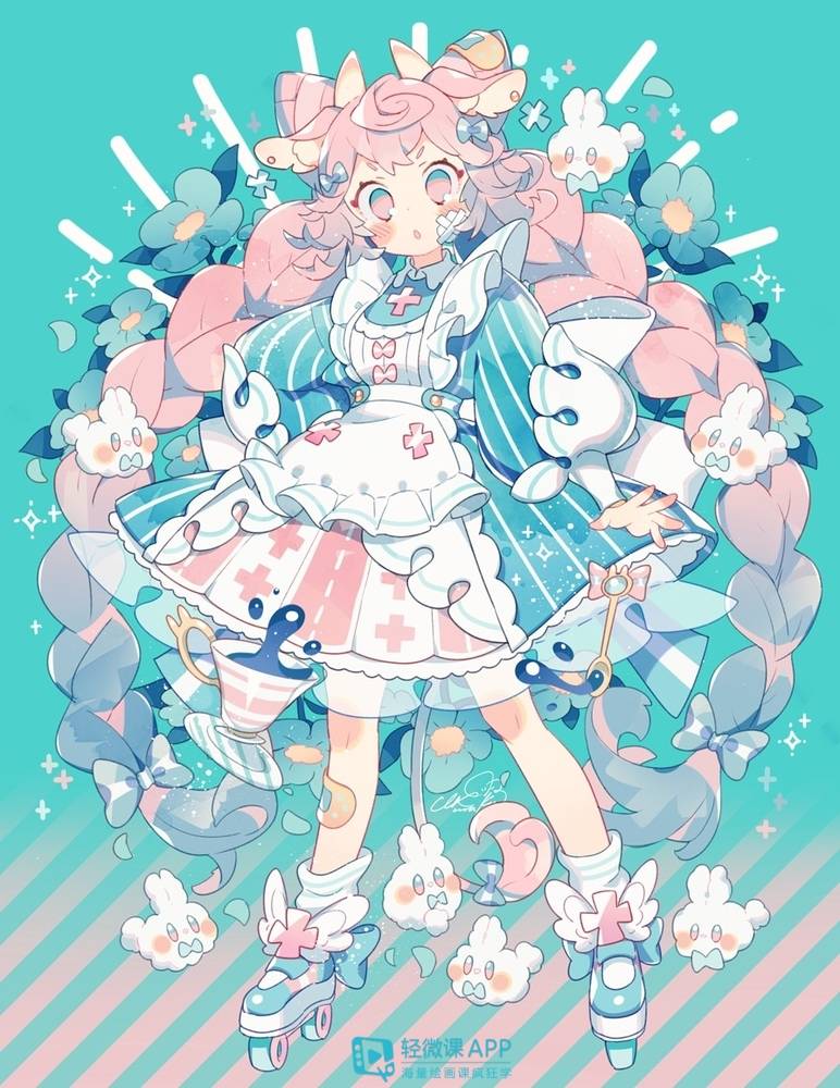 原创怎么画q版人物q版女孩线稿画法