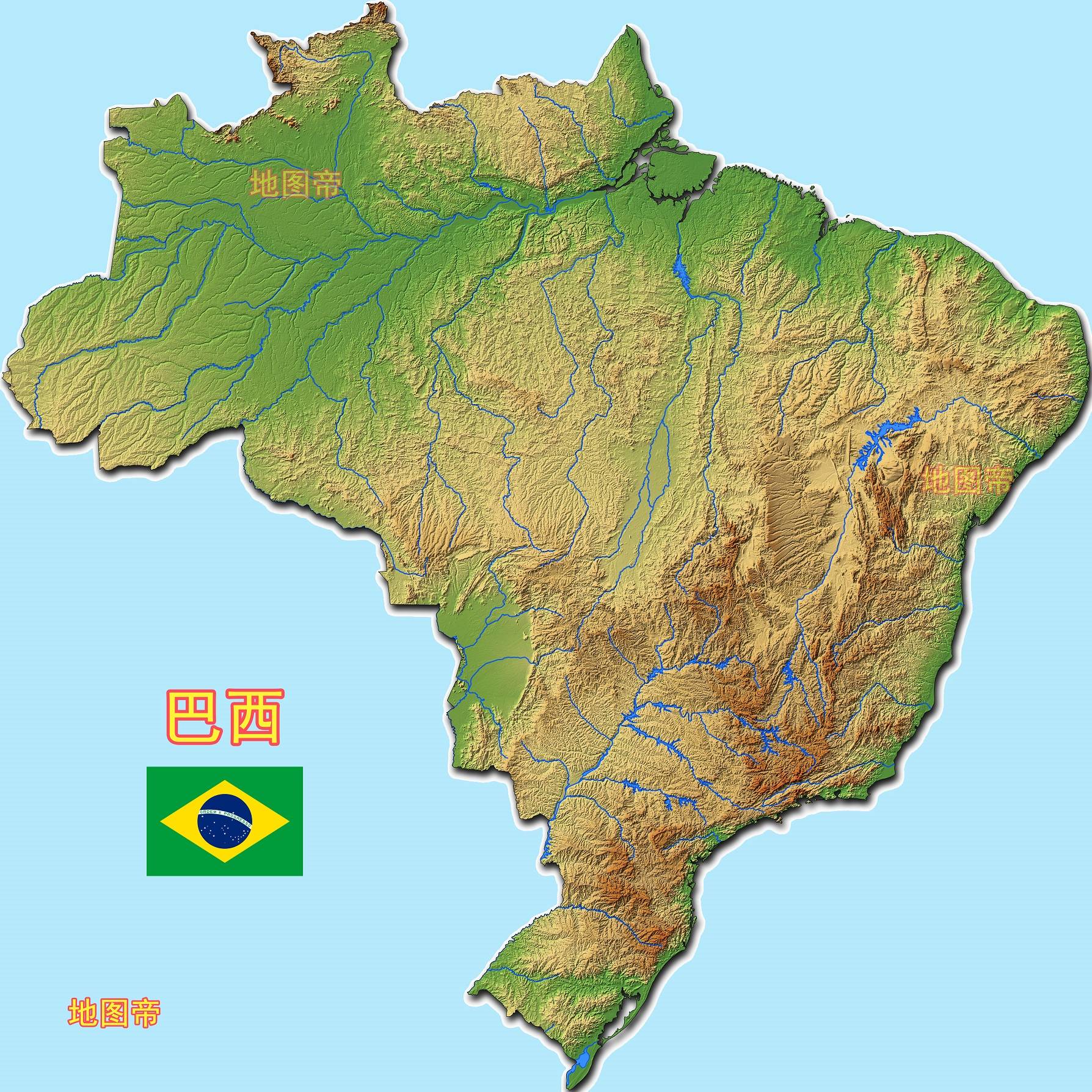 巴西利亚地形图图片