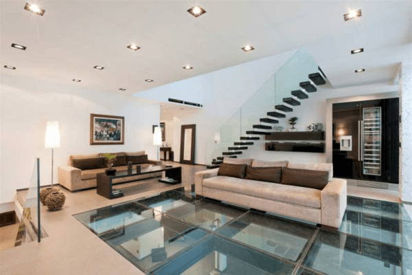 架空楼板铺设玻璃地板