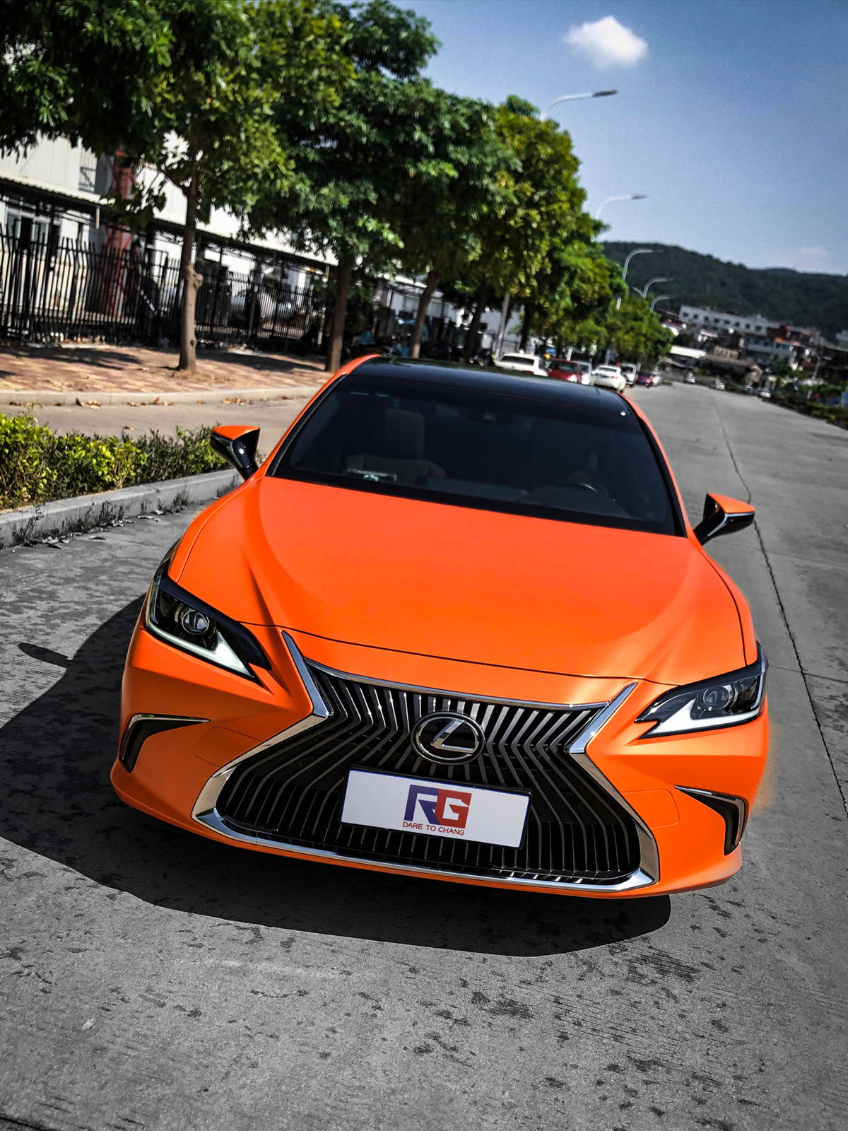 雷克萨斯es200车身改色电光火焰橙 rg瑞集改色膜福建泉州_手机搜狐网