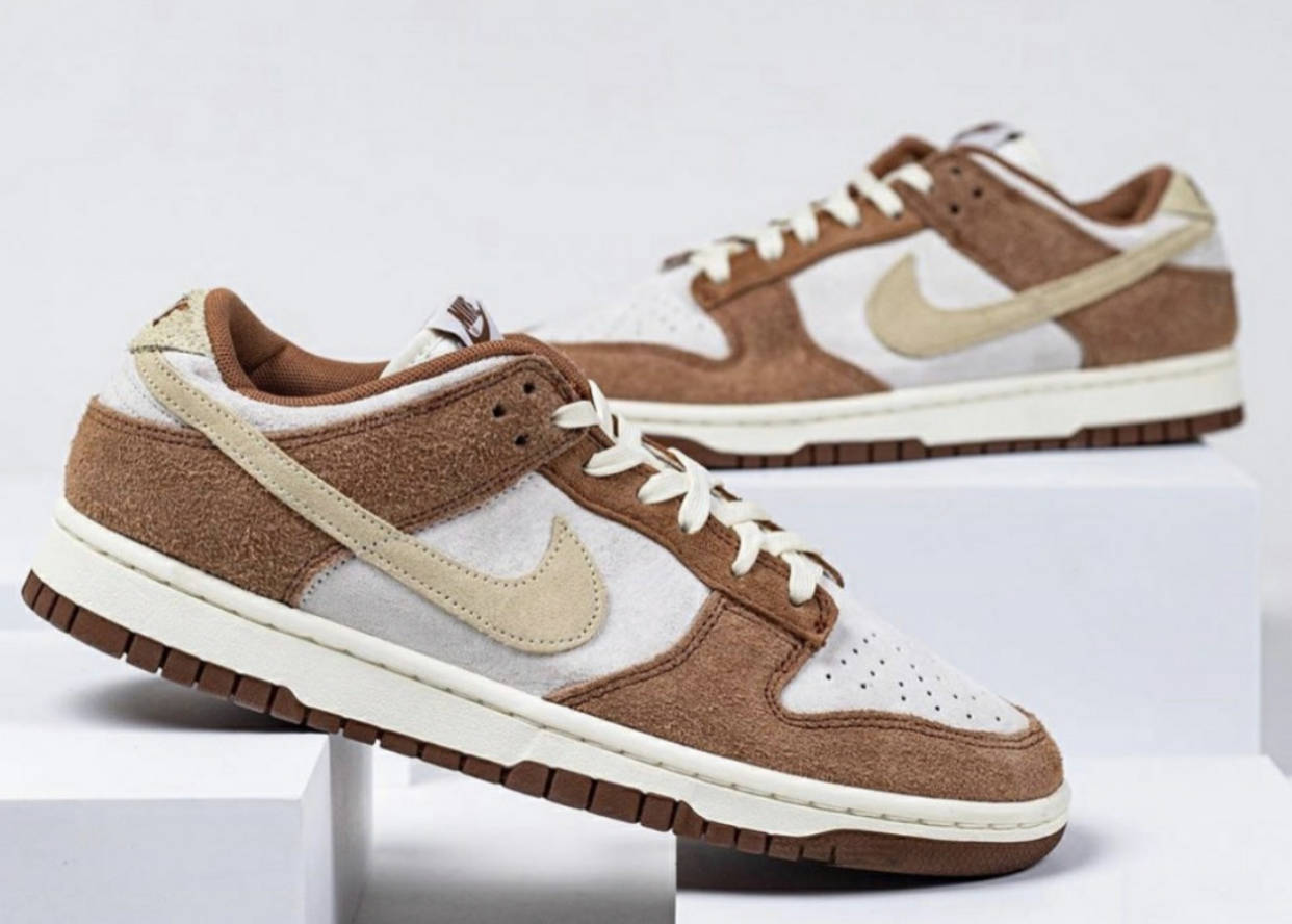 nike dunk low prm medium curry 米白棕_白色