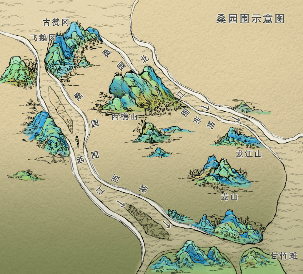 (桑园围示意图,制图:梁耀坤)